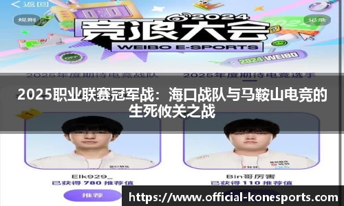 2025职业联赛冠军战：海口战队与马鞍山电竞的生死攸关之战